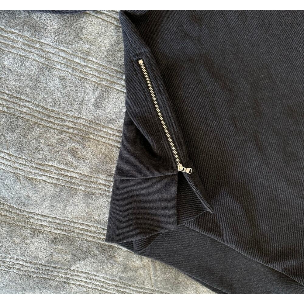 Calia Black Heather Elevate Ottoman Side Ribbed Zip Crew Neck Sweatshirt Medium - Picture 9 of 14